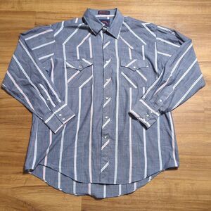 Rock Creek Ranch Western Shirt Mens 17.5-35 Long Sleeve Pearl Snap Rodeo